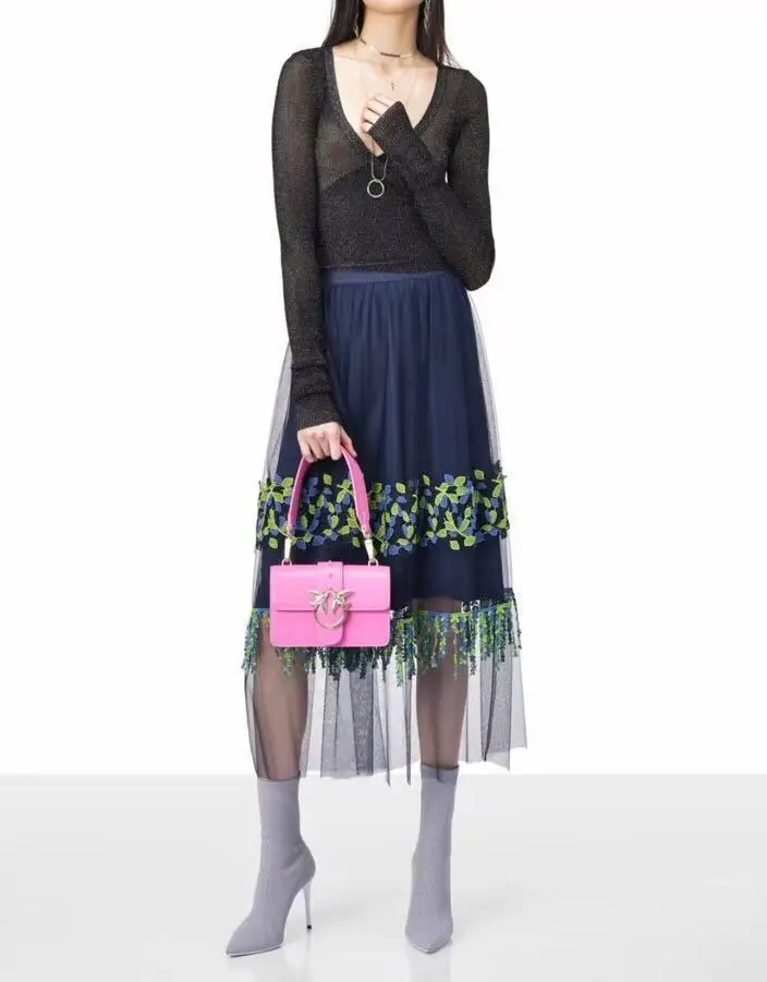 Women Skirt Lace Fringed Skirt Graceful and Light Two-tone Interlaced Lace Elastic Waist Skirt
Women Skirt Lace Fringed Skirt Graceful and Light Two-tone Interlaced Lace Elastic Waist Skirt