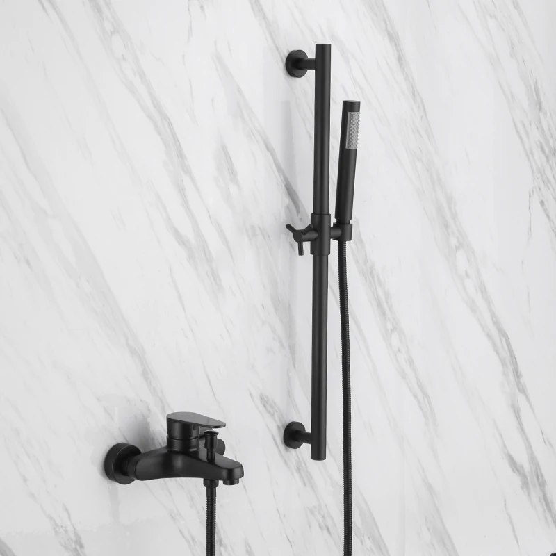 Black Shower Mixing Faucet Wall Mounted bathroom Faucet Single Handle Bathroom Mixer Tap Bathtub faucet with Shower Slide Bar-C
Black Shower Mixing Faucet Wall Mounted bathroom Faucet Single Handle Bathroom Mixer Tap Bathtub faucet with Shower Slide Bar-C