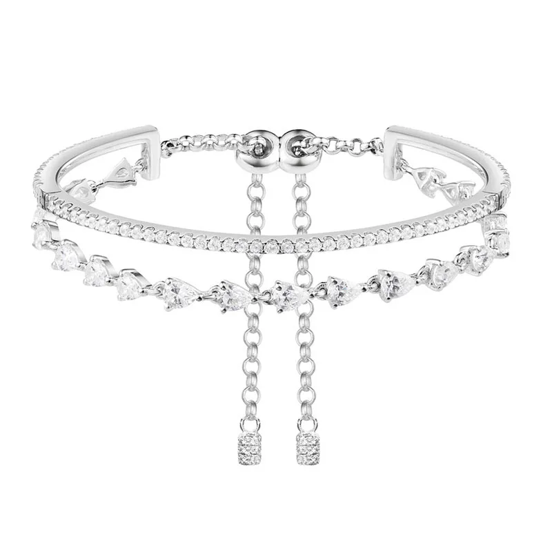 SLJELY S925 Sterling Silver Micro Inlay Zircon CZ Elegant Double Layer Bangle Dinner Party Banquet Bracelet Women Monaco Jewelry
SLJELY S925 Sterling Silver Micro Inlay Zircon CZ Elegant Double Layer Bangle Dinner Party Banquet Bracelet Women Monaco Jewelry