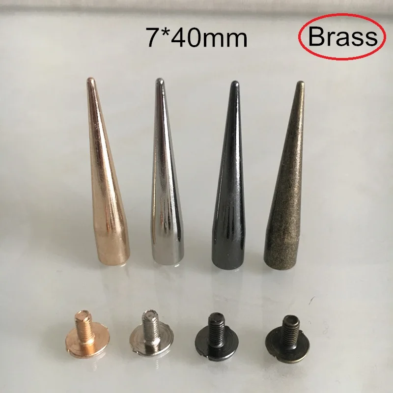 16 Set Long Sharp Brass Rivet Studs Spikes,7*40mm,Screw In Studs,Gold,Silver,Bronze,Gun Black Metal,Leather Crafts Accessories
16 Set Long Sharp Brass Rivet Studs Spikes,7*40mm,Screw In Studs,Gold,Silver,Bronze,Gun Black Metal,Leather Crafts Accessories