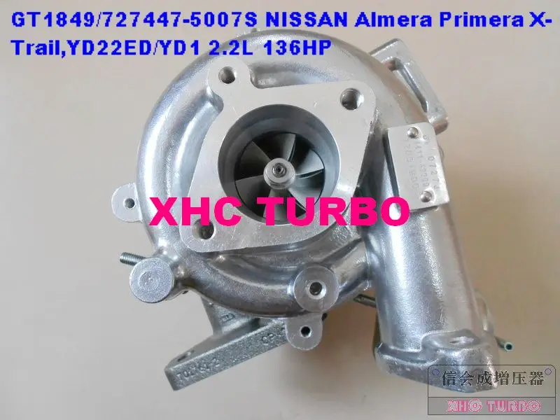 NEW GT1849V 727447-5007S 14411-AD200 Turbocharger Turbo for NISSAN Almera Primera X-Trail,YD22ED/YD1,2.2L 136HP(Watr+oil)
NEW GT1849V 727447-5007S 14411-AD200 Turbocharger Turbo for NISSAN Almera Primera X-Trail,YD22ED/YD1,2.2L 136HP(Watr+oil)