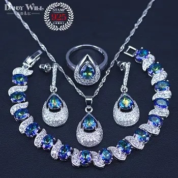Mystic Rainbow Cubic Zirconia White CZ silver color Jewelry Sets For Women Party Necklace/Earrings/Pendant/Ring/Bracelet
Mystic Rainbow Cubic Zirconia White CZ silver color Jewelry Sets For Women Party Necklace/Earrings/Pendant/Ring/Bracelet