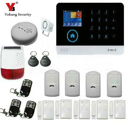 

Yobang Security Russian French Spanish Voice WIFI GSM Burglar Alarm System APP Control Home Alarm Security Solar Power Siren
