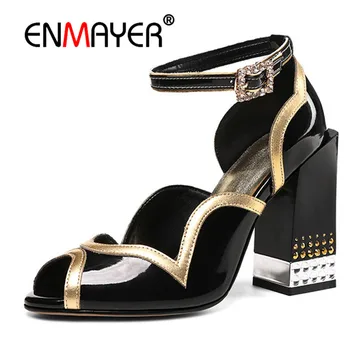 ENMAYER Women Super High heel Sandals shoes woman Summer Causal Party shoes Open toe Thick heel Metal Buckle strap Ruffles CR841
ENMAYER Women Super High heel Sandals shoes woman Summer Causal Party shoes Open toe Thick heel Metal Buckle strap Ruffles CR841