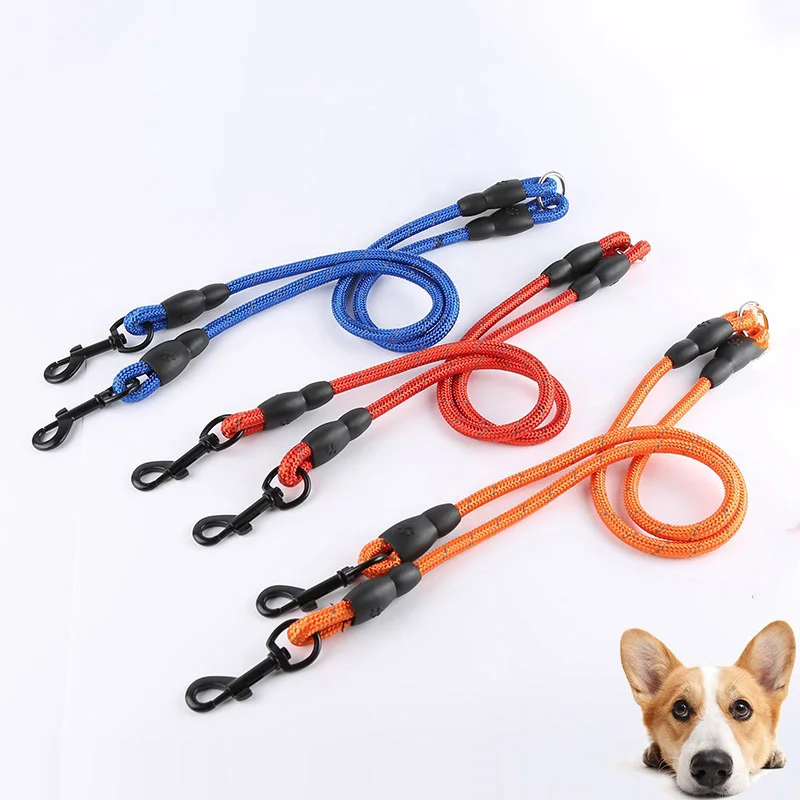 Reflective Two dogs Leash Nylon Pet Lead short 2 Dogs Round rope Night safety double dog Leashes Anti-winding Pet Traction belt
Reflective Two dogs Leash Nylon Pet Lead short 2 Dogs Round rope Night safety double dog Leashes Anti-winding Pet Traction belt
