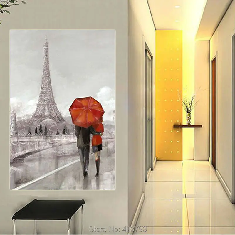 Romantic Wall Art Black Red Umbrella, Paris Lovers Under Red Umbrella Modern Hand Painted Oil Painting On Canvas For Home Decor
Romantic Wall Art Black Red Umbrella, Paris Lovers Under Red Umbrella Modern Hand Painted Oil Painting On Canvas For Home Decor