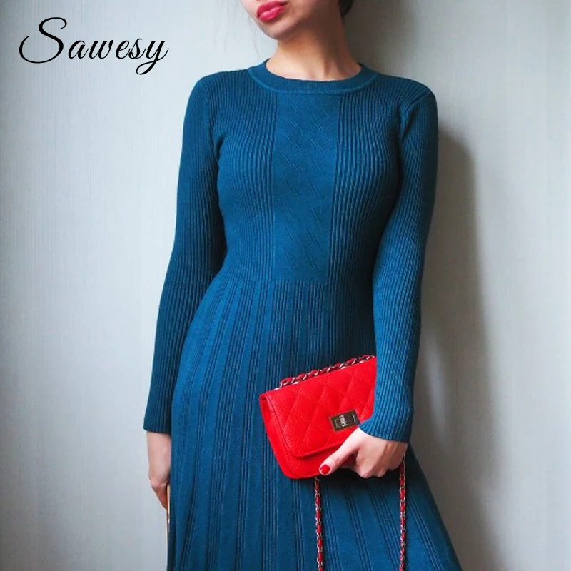 Women Sweater Dresses 2018 New Arrival Fashion Autumn Winter Long Sleeve Pleated Midi Dress Casual Sweater Dress Black Red Blue
Women Sweater Dresses 2018 New Arrival Fashion Autumn Winter Long Sleeve Pleated Midi Dress Casual Sweater Dress Black Red Blue