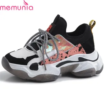 MEMUNIA 2020 new arrival genuine leather shoes women sneakers lace up spring summer platform shoes ladies fashion casual shoes 
MEMUNIA 2020 new arrival genuine leather shoes women sneakers lace up spring summer platform shoes ladies fashion casual shoes