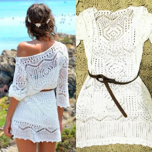 Women Clothing Dress new fashion Summer Sexy White Lace Crochet Knit Crop Tops Mini Dresses
Women Clothing Dress new fashion Summer Sexy White Lace Crochet Knit Crop Tops Mini Dresses