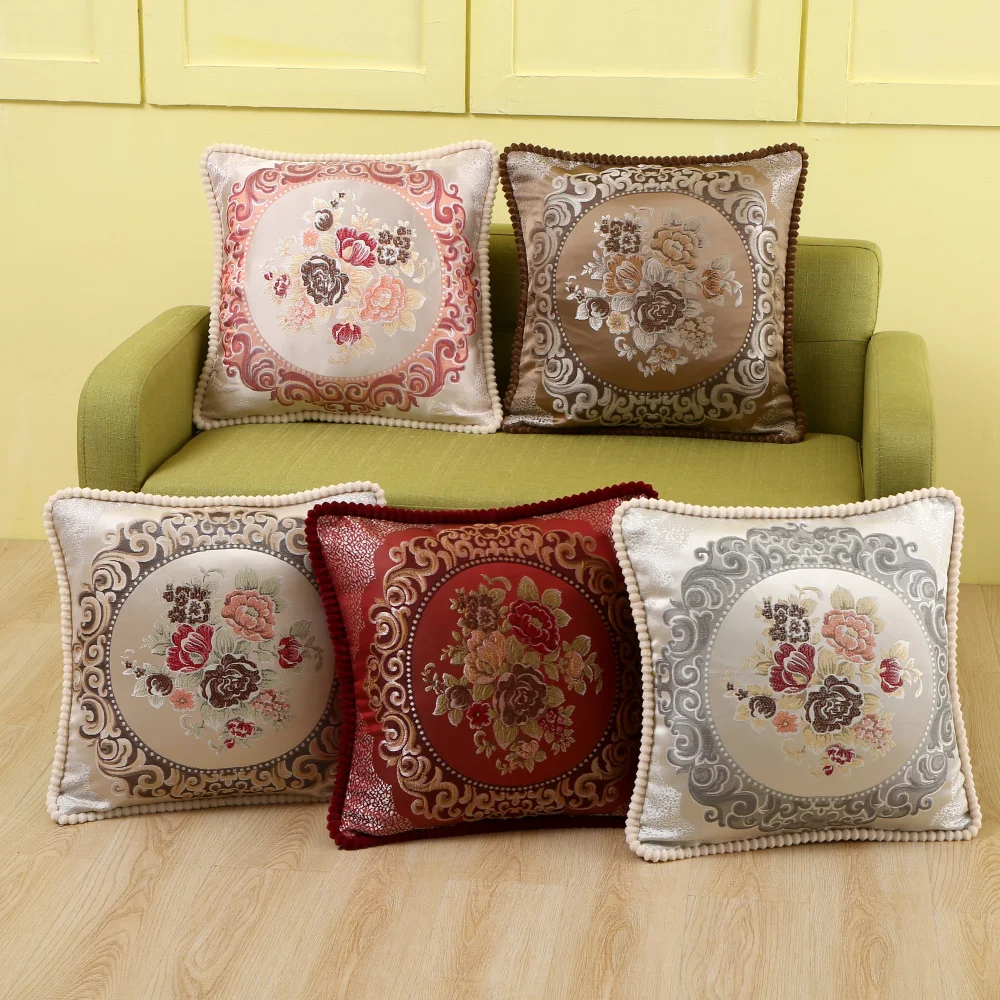 Luxury flowers embroidered throw pillow cover jacquard sofa cushion cover 48x48/58x58cm European style decorative pillow case
Luxury flowers embroidered throw pillow cover jacquard sofa cushion cover 48x48/58x58cm European style decorative pillow case