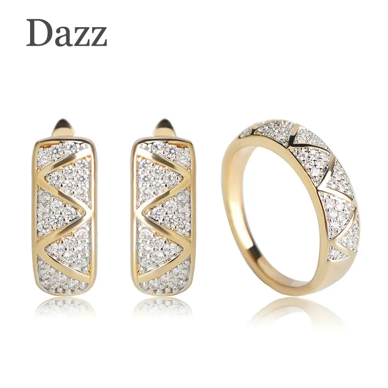 Dazz AAA+ Cubic Zircon Copper Women Jewelry Sets Gold Color Party Thin Princess Ear Hooks Brincos Simple Finger Ring Jewelry
Dazz AAA+ Cubic Zircon Copper Women Jewelry Sets Gold Color Party Thin Princess Ear Hooks Brincos Simple Finger Ring Jewelry