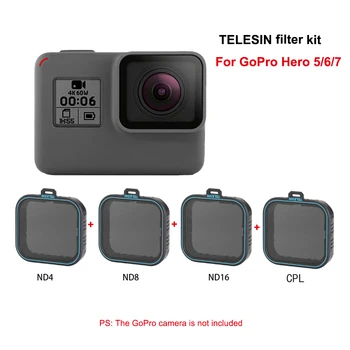 TELESIN 4 Pack Fiter Set ND Lens Protector Filter(ND4 8 16)+ CPL Filter for Gopro Hero 5 6 & 7 Black Hero 7 Camera Accessoreis
TELESIN 4 Pack Fiter Set ND Lens Protector Filter(ND4 8 16)+ CPL Filter for Gopro Hero 5 6 & 7 Black Hero 7 Camera Accessoreis