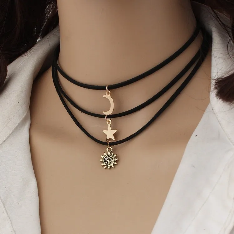 Multi-storey Down Bring Three-piece Stars Moon The Sun Joker Short Fund Sweater Necklace HER824 xiangl choker silver 925 jewelry
Multi-storey Down Bring Three-piece Stars Moon The Sun Joker Short Fund Sweater Necklace HER824 xiangl choker silver 925 jewelry