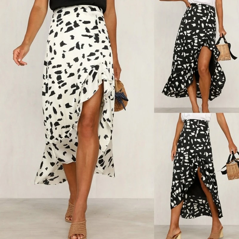 Summer Casual Bohemia Sexy Wave Point High Waist Ruffled Irregular Split Black And White Midi Skirts Office Womens Clothes
Summer Casual Bohemia Sexy Wave Point High Waist Ruffled Irregular Split Black And White Midi Skirts Office Womens Clothes