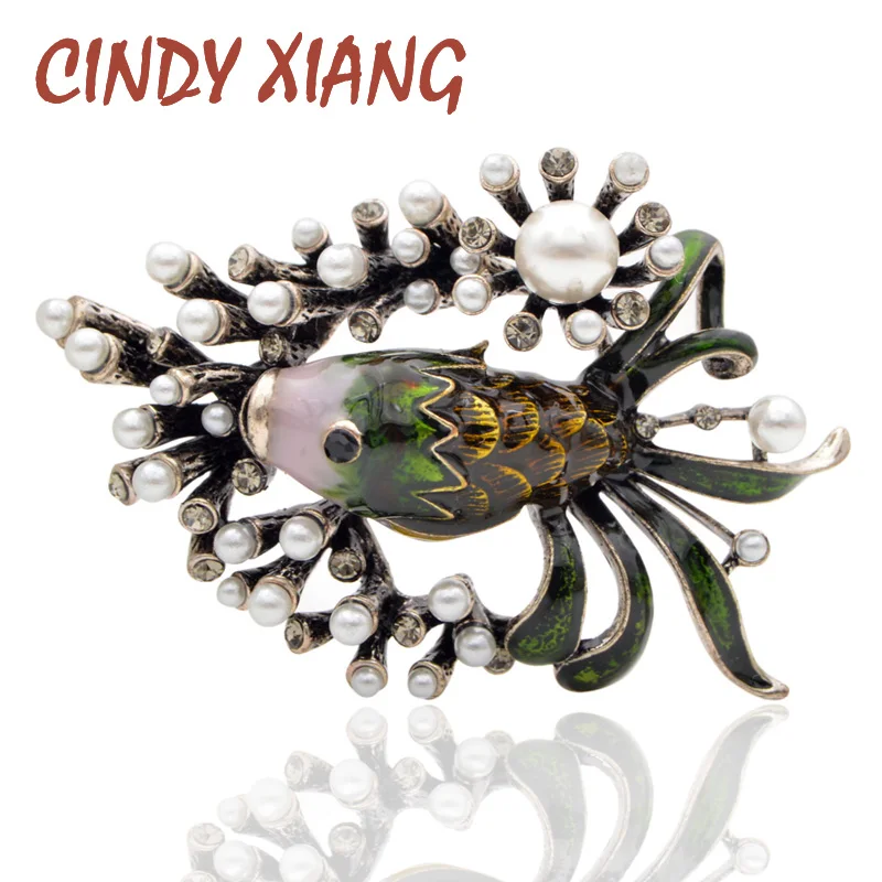 CINDY XIANG Cute Pearl Fish Brooches for Women and Man Creative Alloy Party Pins Jewelry Coat Dress Accessories Fashion New 2018
CINDY XIANG Cute Pearl Fish Brooches for Women and Man Creative Alloy Party Pins Jewelry Coat Dress Accessories Fashion New 2018