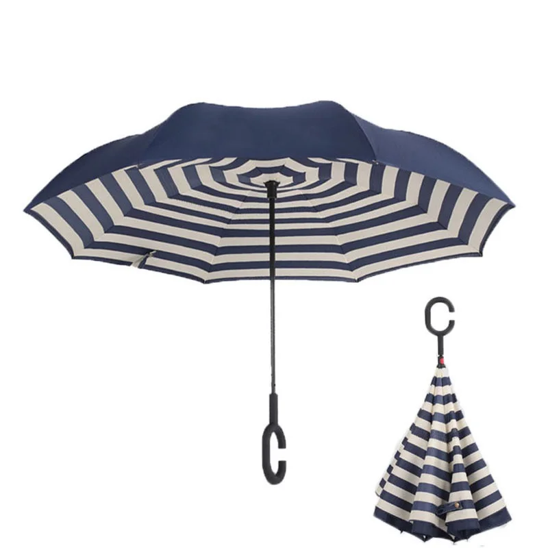 Stripe Double Layer UV Proof and Windproof Inverted Rolling Over Umbrella C-Shaped Handle for Car rain women
Stripe Double Layer UV Proof and Windproof Inverted Rolling Over Umbrella C-Shaped Handle for Car rain women