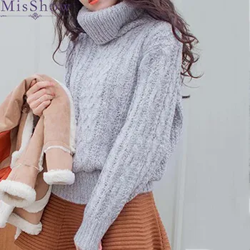 Wholesale Women Turtleneck Sweaters Autumn Winter 4 styles 2019 High Neck Loose Pullovers Women Thicken Knitted Warm Sweater
Wholesale Women Turtleneck Sweaters Autumn Winter 4 styles 2019 High Neck Loose Pullovers Women Thicken Knitted Warm Sweater