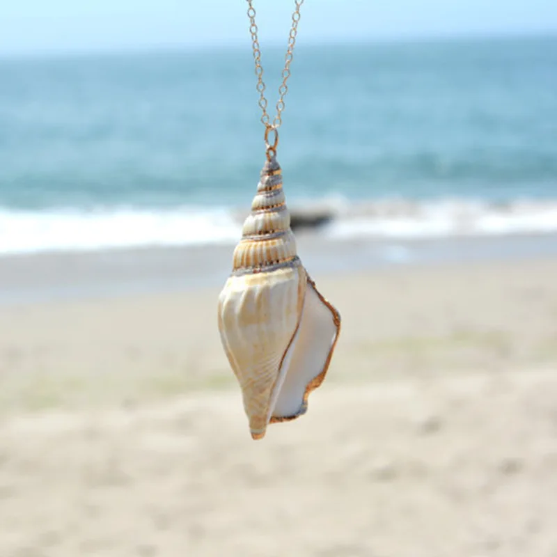 Women Conch Shell Pendant Necklace Creative Fashion Female Long Necklace Clothing Accessories Sweater Chain
Women Conch Shell Pendant Necklace Creative Fashion Female Long Necklace Clothing Accessories Sweater Chain
