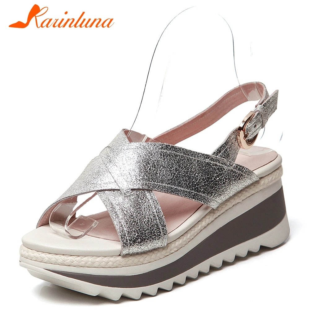 KARINLUNA 2019 New Hot Sale Genuine Cow Leather Shoes Sandals Woman Summer Platform Woman Women Wedges Shoes Woman
KARINLUNA 2019 New Hot Sale Genuine Cow Leather Shoes Sandals Woman Summer Platform Woman Women Wedges Shoes Woman