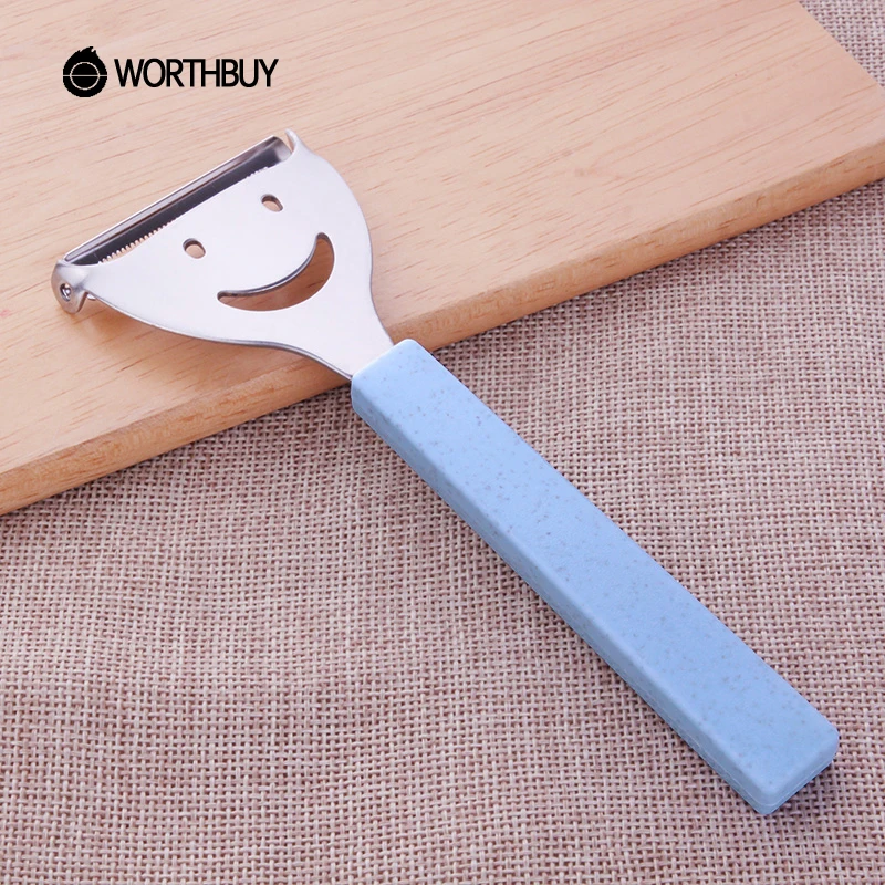 WORTHBUY Smiling Face Stainless Steel Peeler Kitchen Accessories Vegetable Potato Peeler With Plastic Handle Fruit Slicer Grater 
WORTHBUY Smiling Face Stainless Steel Peeler Kitchen Accessories Vegetable Potato Peeler With Plastic Handle Fruit Slicer Grater