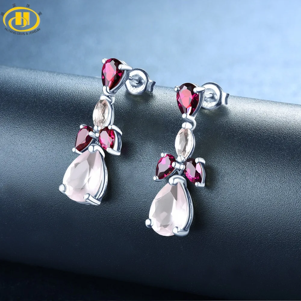 Hutang Rose Quartz Stud Earrings Natural Gemstone Rhodolite Garnet Solid 925 Sterling Silver Fine Fashion Stone Jewelry For Gift
Hutang Rose Quartz Stud Earrings Natural Gemstone Rhodolite Garnet Solid 925 Sterling Silver Fine Fashion Stone Jewelry For Gift