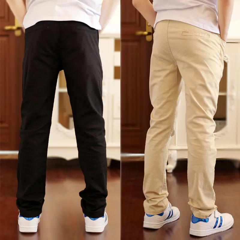 4-18T Boys Pants Casual Solid 100% Cotton Straight Pants For Boys Elastic Waist Children Boy Trousers 110-180 High Quality
4-18T Boys Pants Casual Solid 100% Cotton Straight Pants For Boys Elastic Waist Children Boy Trousers 110-180 High Quality