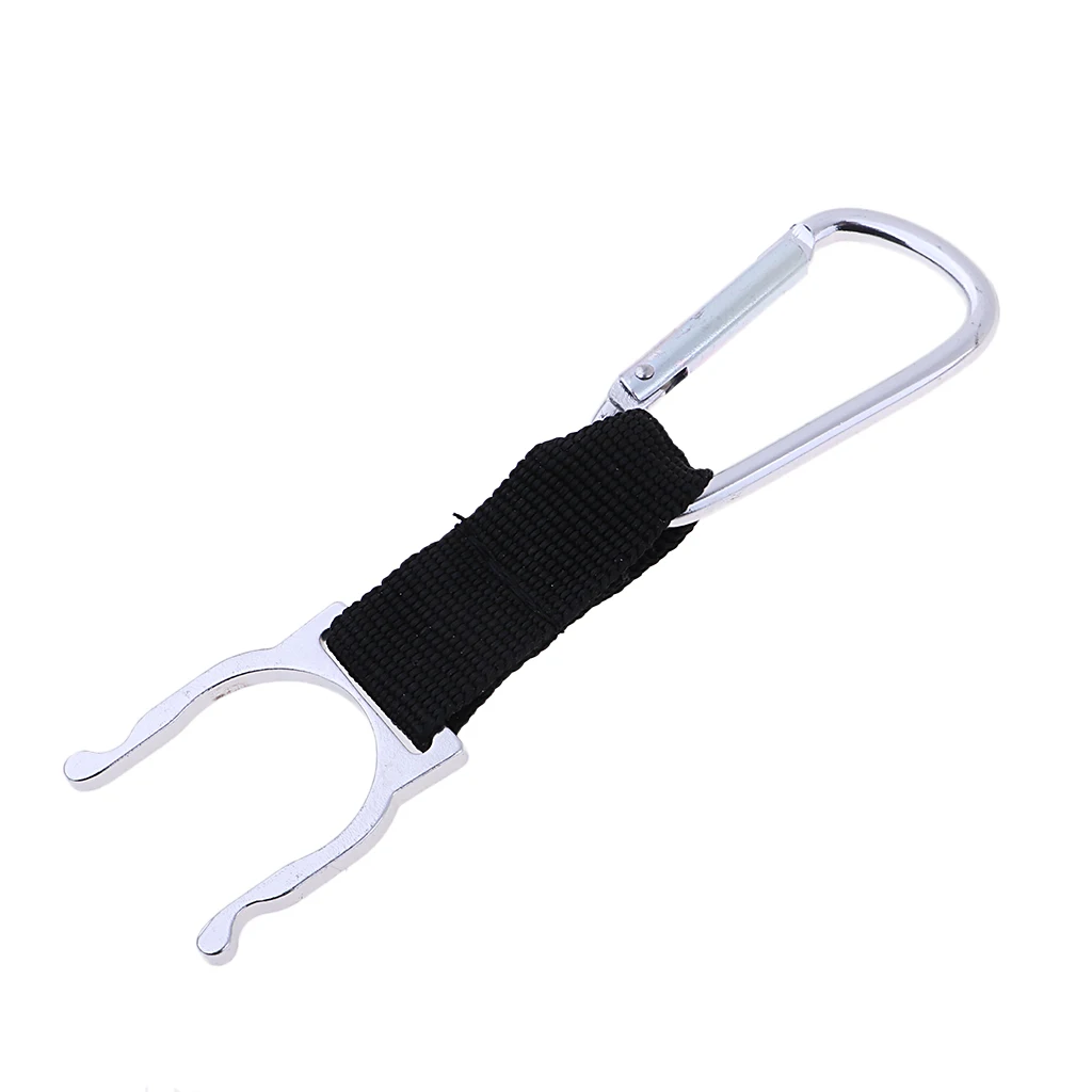 Water Bottle Carabiner D Ring Cup Flask Hook Holder with Aluminum Alloy Keyring Belt Clip for Fishing Camping Climbing Mountain