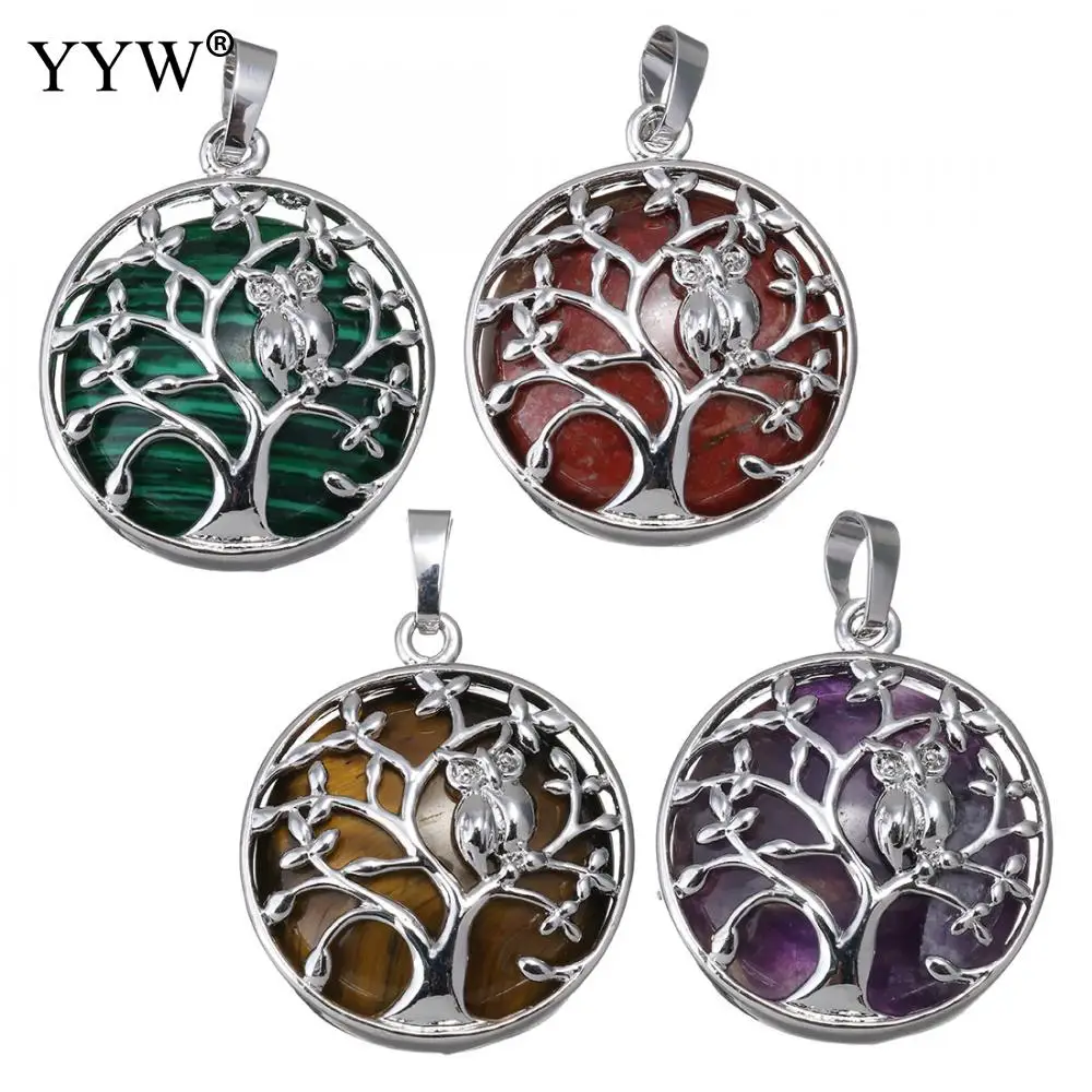 natural stone pendant for necklace silver color hollow tree of owl flat round semi precious quartz beads women men jewelry gift
natural stone pendant for necklace silver color hollow tree of owl flat round semi precious quartz beads women men jewelry gift