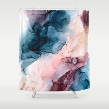 Pastel Plum Deep Blue, Blush and Gold Abstract Painting Shower Curtain Decorative Waterproof Polyester Fabric Shower Curtain
Pastel Plum Deep Blue, Blush and Gold Abstract Painting Shower Curtain Decorative Waterproof Polyester Fabric Shower Curtain