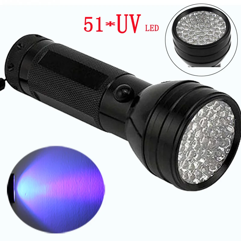 Practical Multifunctional LED UV Flashlight 51 LED Ultraviolet Torch Aluminum Lamp for Household Searching
Practical Multifunctional LED UV Flashlight 51 LED Ultraviolet Torch Aluminum Lamp for Household Searching