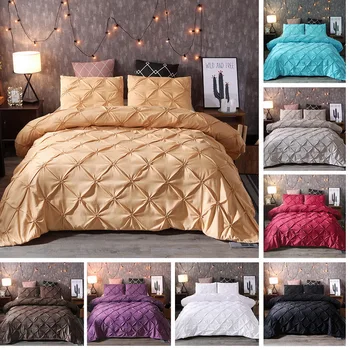 2/3pcs Luxury Pinch Pleat Bedding Set Solid Color Polyester Bedroom Bed Set Linen Duvet Cover Pillowcases Queen King Bedclothes
2/3pcs Luxury Pinch Pleat Bedding Set Solid Color Polyester Bedroom Bed Set Linen Duvet Cover Pillowcases Queen King Bedclothes