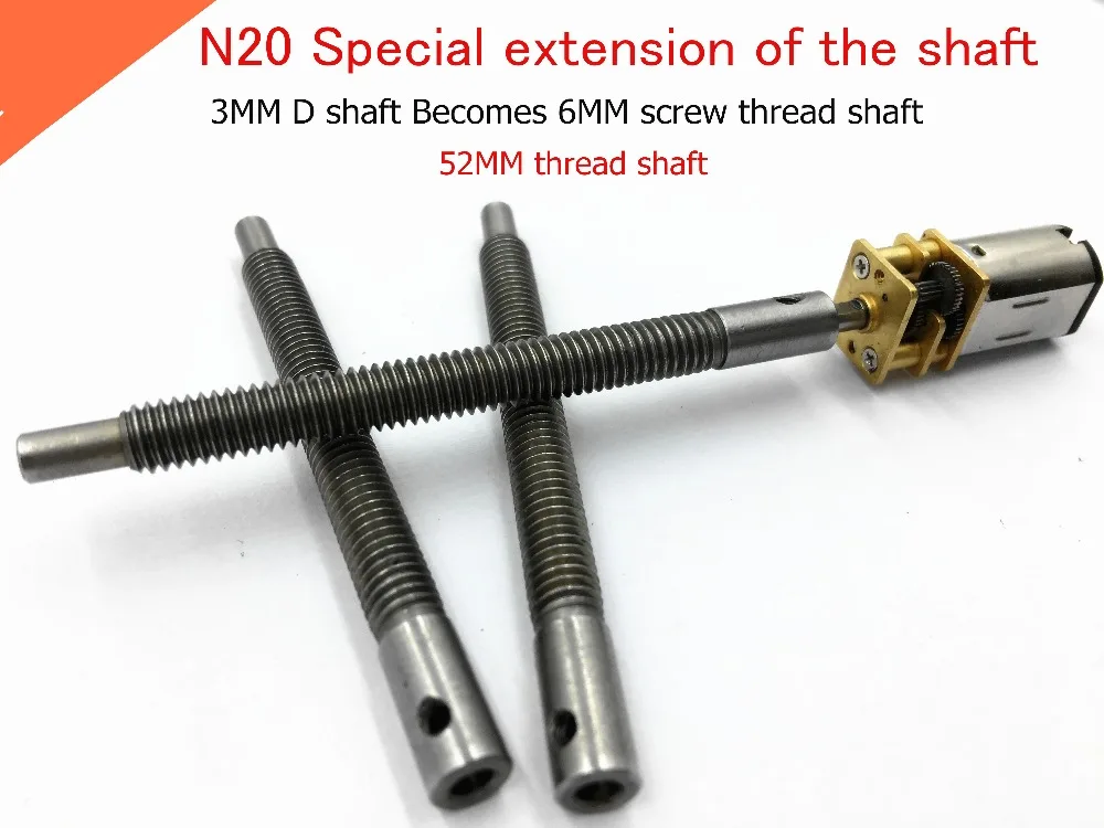 1PCS N20 Special extension of the shaft 3MM D shaft Becomes 6MM screw thread shaft 52MM thread shaft
1PCS N20 Special extension of the shaft 3MM D shaft Becomes 6MM screw thread shaft 52MM thread shaft