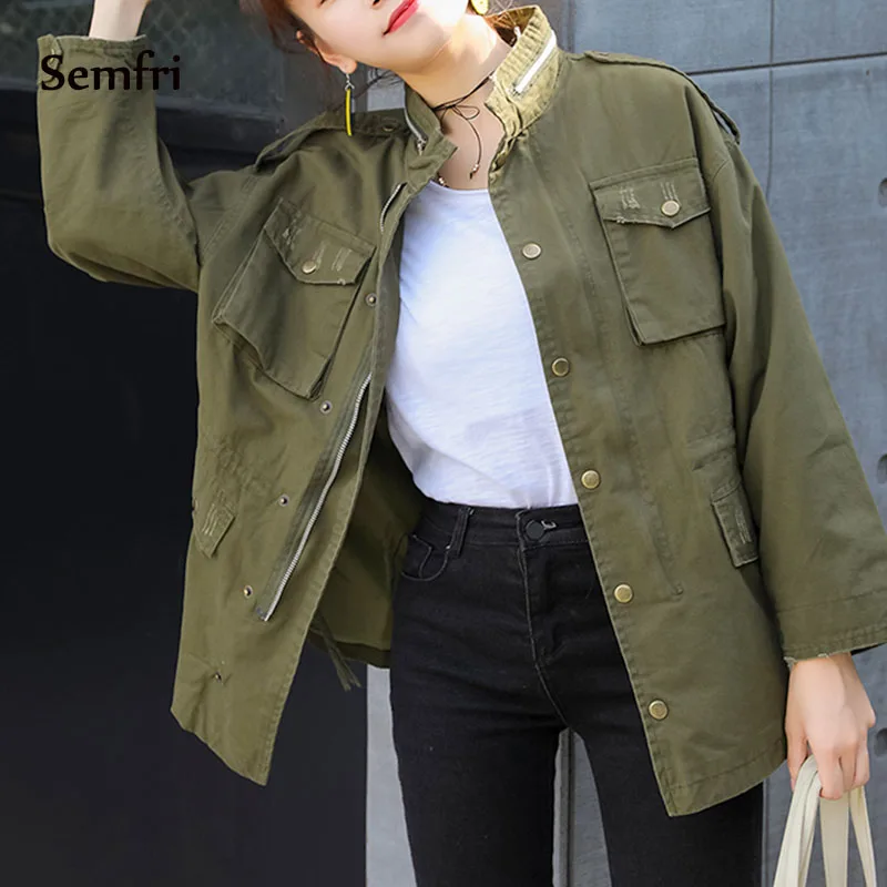 Semfri Army Green Women Long Sleeve Jacket Windbreaker Korean Fashion Clothes 2019 Autumn Spring Stylish Loose Coat Streetwear
Semfri Army Green Women Long Sleeve Jacket Windbreaker Korean Fashion Clothes 2019 Autumn Spring Stylish Loose Coat Streetwear