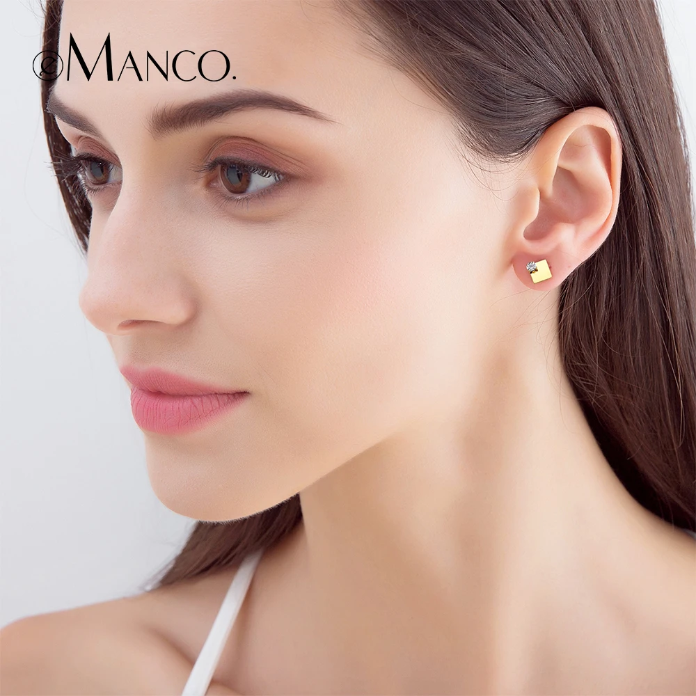 eManco Cubic Zirconia Stud Earrings for Women Stainless Steel Earrings Trendy Geometric Design Oorbellen Gift Jewelry
eManco Cubic Zirconia Stud Earrings for Women Stainless Steel Earrings Trendy Geometric Design Oorbellen Gift Jewelry