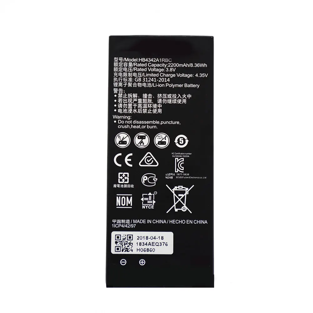 Phone Batterij Replacement Battery 2200mAh HB4342A1RBC For Huawei y5II Y5 II 2 Y6 Ascend 5 honor 4A SCL-TL00
Phone Batterij Replacement Battery 2200mAh HB4342A1RBC For Huawei y5II Y5 II 2 Y6 Ascend 5 honor 4A SCL-TL00