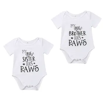 Newborn Baby Boy Girl Unisex Cotton Romper Shirt My Big Brother Sister Has Paws Funny
Newborn Baby Boy Girl Unisex Cotton Romper Shirt My Big Brother Sister Has Paws Funny