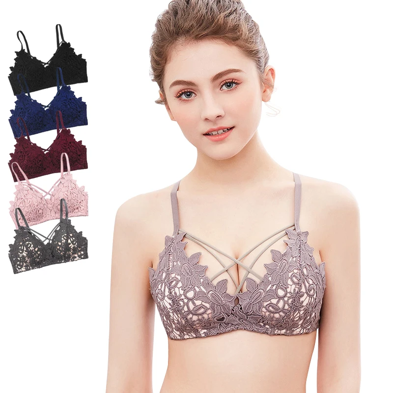 Bras For Women Sexy Bandage Floral Lace Embroidery Wireless Lingerie Seamless Hollow Cross Strap Bralette Bustier Underwear
Bras For Women Sexy Bandage Floral Lace Embroidery Wireless Lingerie Seamless Hollow Cross Strap Bralette Bustier Underwear