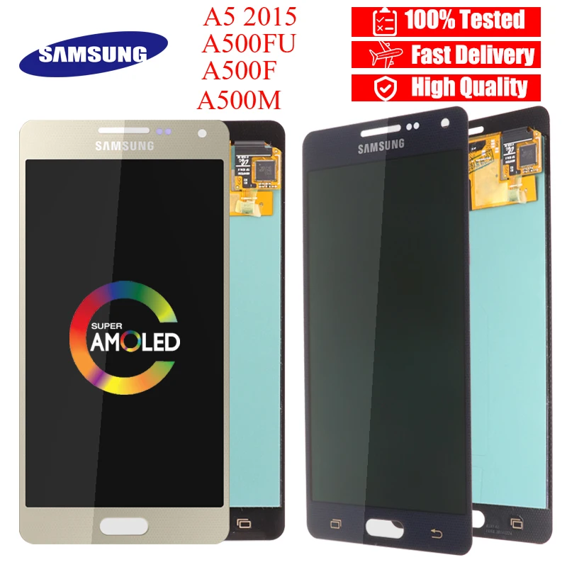 Original super AMOLED LCD for SAMSUNG Galaxy A5 2015 A500FU A500 A500F A500M Display Touch Screen Replacement Digitizer
Original super AMOLED LCD for SAMSUNG Galaxy A5 2015 A500FU A500 A500F A500M Display Touch Screen Replacement Digitizer