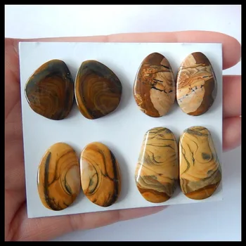 Semi-precious stones Jewelry accessories birthday gift 4 Pairs Picture Jasper Cabochon Pair,25x15x4mm,18x15x3mm,13.5g
Semi-precious stones Jewelry accessories birthday gift 4 Pairs Picture Jasper Cabochon Pair,25x15x4mm,18x15x3mm,13.5g