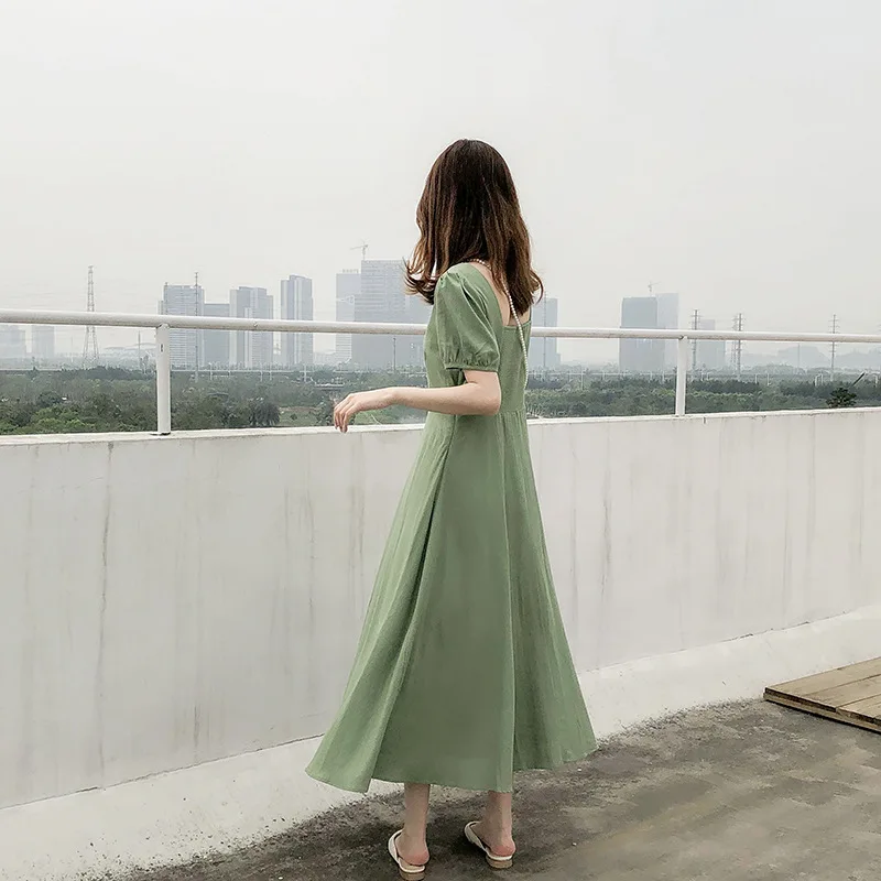 Wisuny Green/White dress women pleated Short sleeve Cotton and Linen sweet party dress summer 2019 elegant vintage dress
Wisuny Green/White dress women pleated Short sleeve Cotton and Linen sweet party dress summer 2019 elegant vintage dress