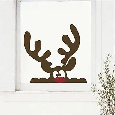 

Merry Christmas Lovely Reindeer Animal Window Wall decals stickers Indoor ornament decoration crafts fashion wallpaper