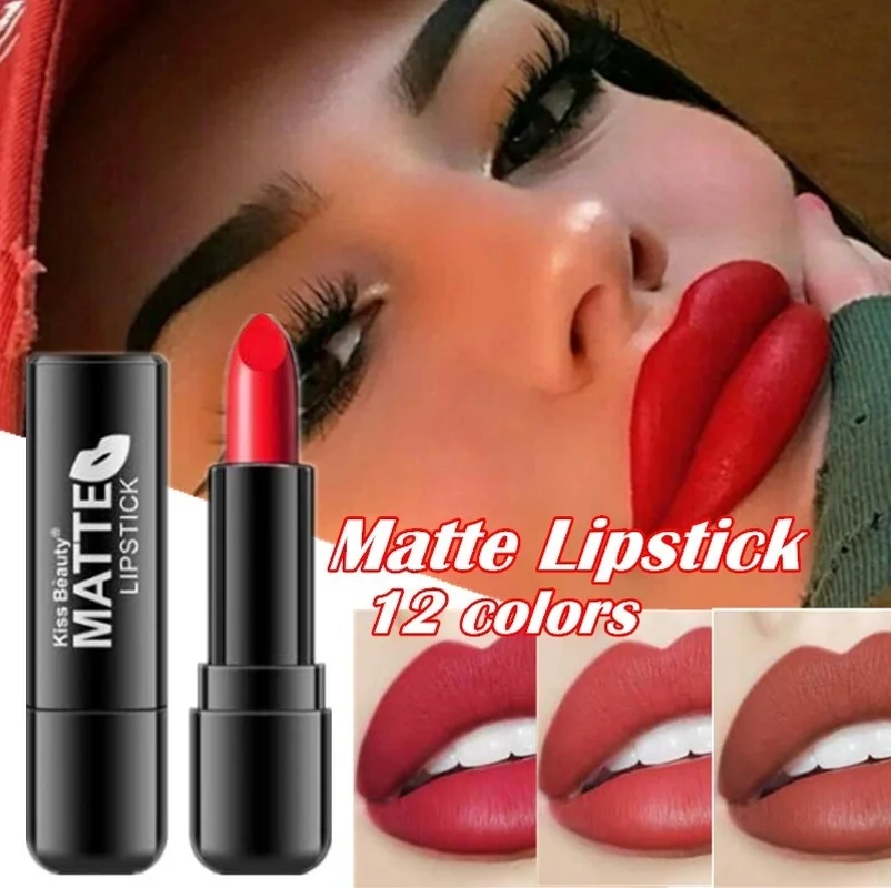 1 Pc 12 Colors Matte Lipsticks Waterproof Matte Lipstick Lip Sticks Cosmetic Easy to Wear Matte Batom Makeup Lipstick
1 Pc 12 Colors Matte Lipsticks Waterproof Matte Lipstick Lip Sticks Cosmetic Easy to Wear Matte Batom Makeup Lipstick