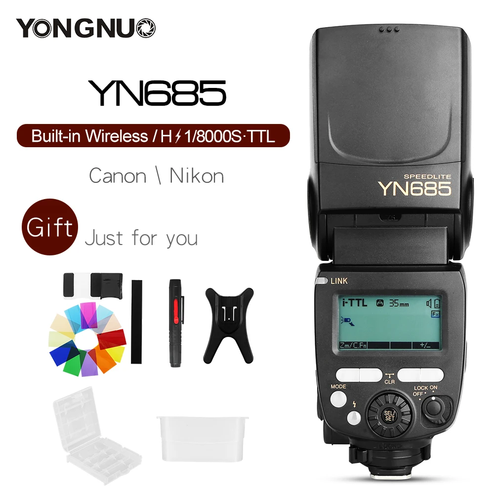 YONGNUO YN685 YN685C YN685N HSS TTL iTTL Wireless 2.4G Speedlite Flash for Canon Nikon Support YN560IV YN560-TX RF605 RF603 II
YONGNUO YN685 YN685C YN685N HSS TTL iTTL Wireless 2.4G Speedlite Flash for Canon Nikon Support YN560IV YN560-TX RF605 RF603 II