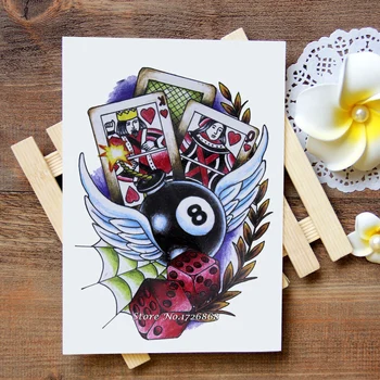 Waterproof Temporary Tattoo Sticker Poker Billiards tattoo Water Transfer Flash Tattoo fake tattoo for women men kids #368 
Waterproof Temporary Tattoo Sticker Poker Billiards tattoo Water Transfer Flash Tattoo fake tattoo for women men kids #368