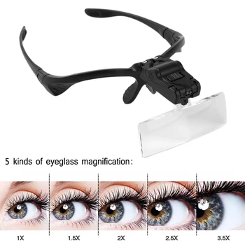 Luckyfine LED Light Magnifier Glasses for Eyelash Extension Grafting Reading Repair Tool 1X 1.5X 2X 2.5X 3.5X Makeup Tools
Luckyfine LED Light Magnifier Glasses for Eyelash Extension Grafting Reading Repair Tool 1X 1.5X 2X 2.5X 3.5X Makeup Tools