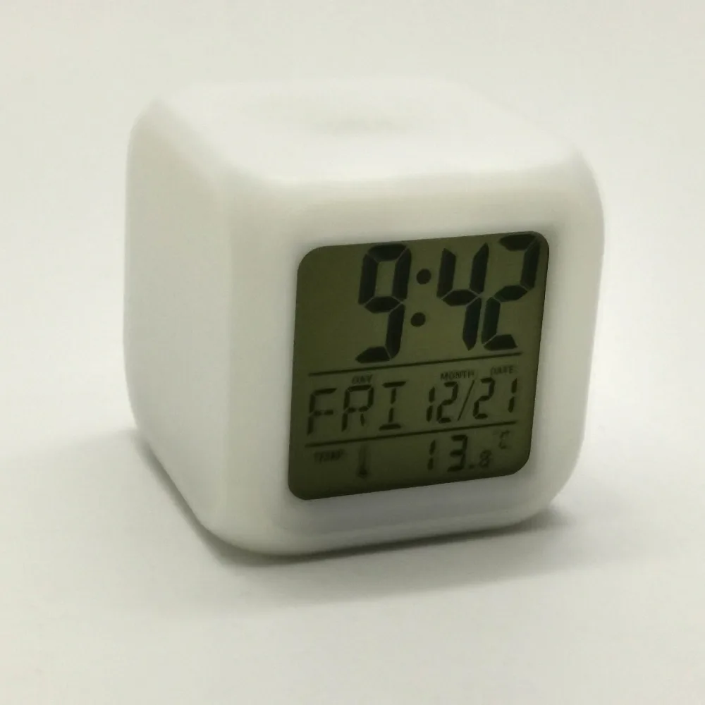 Drop shipping 2018 New 7 Colors LED Changing Digital Alarm Clock Desk Thermometer Night Glowing Cube LCD Clock Home Deco
Drop shipping 2018 New 7 Colors LED Changing Digital Alarm Clock Desk Thermometer Night Glowing Cube LCD Clock Home Deco