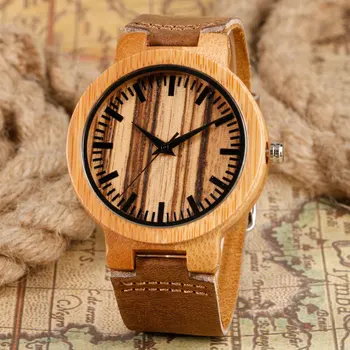 Fashion Men's Bamboo Watch Vintage Wooden Handmade Wristwatches Women Genuine Leather Analog Dress Accessory Clock Watch Gift
Fashion Men's Bamboo Watch Vintage Wooden Handmade Wristwatches Women Genuine Leather Analog Dress Accessory Clock Watch Gift