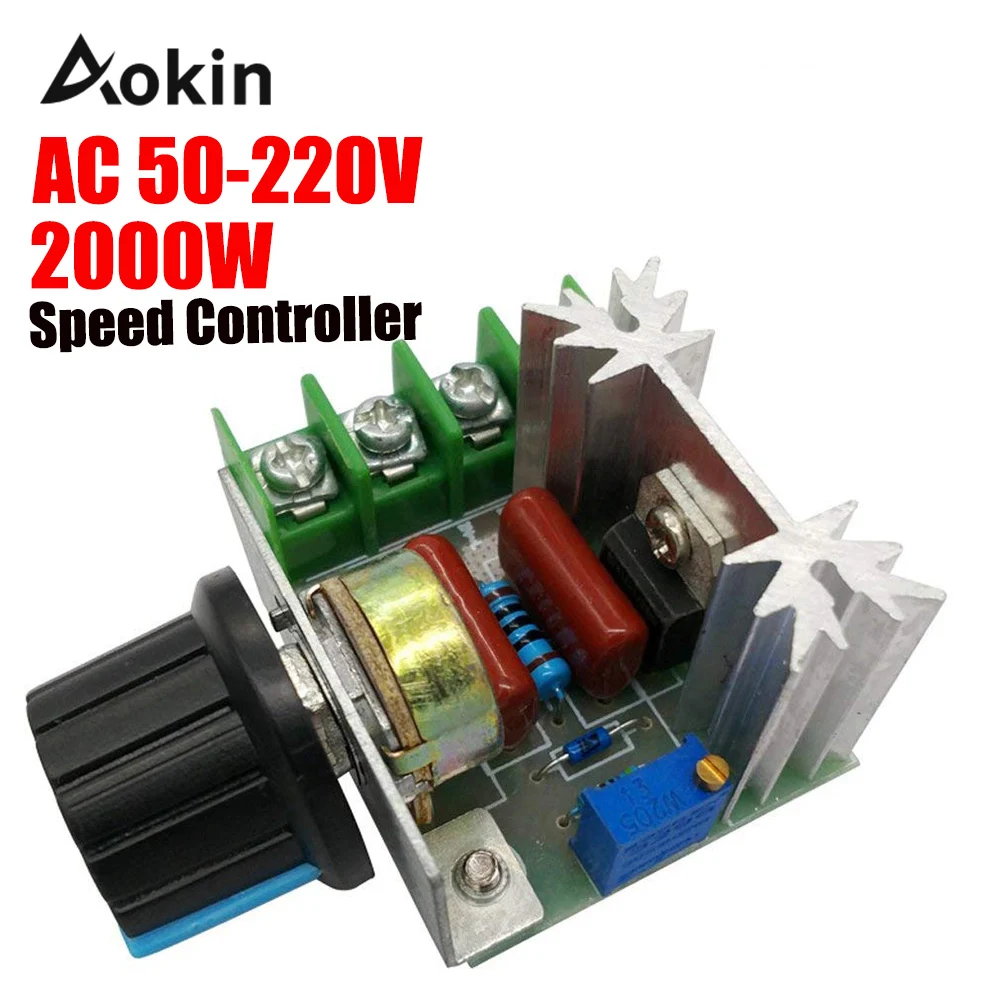 Speed Controller AC 50-220V 25A 2000W Motor Controller SCR High-power Electronic Voltage Regulator Module Motor LED Dimmers
Speed Controller AC 50-220V 25A 2000W Motor Controller SCR High-power Electronic Voltage Regulator Module Motor LED Dimmers
