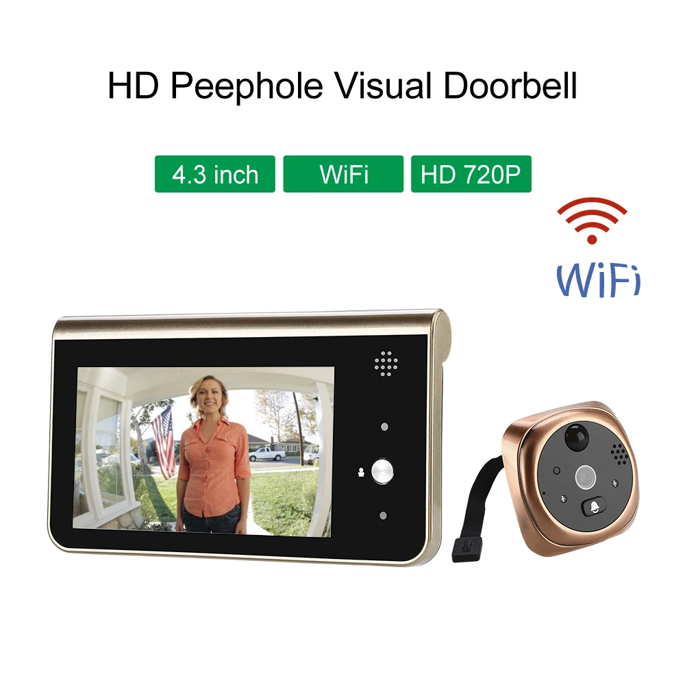 Doorbell Video Eyes Wireless Call Smart Camera Peephole APP Control For IOS Andriod Monitor Delection Alarm Wifi Door Bell Ring
Doorbell Video Eyes Wireless Call Smart Camera Peephole APP Control For IOS Andriod Monitor Delection Alarm Wifi Door Bell Ring