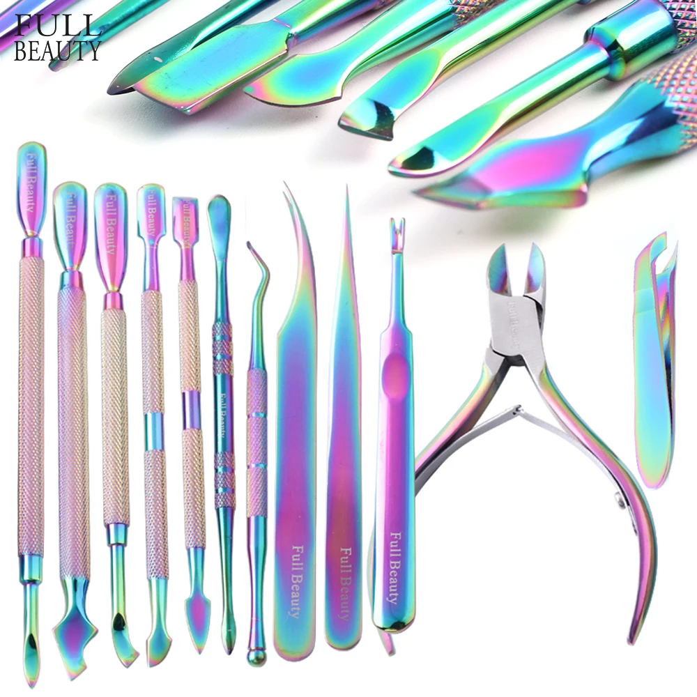 12pcs/lot Rainbow Chameleon Nail Art Manicure Tools Kits Steel Nail Cuticle Scissors Pusher Nipper Remover Clipper Cutter CHT12
12pcs/lot Rainbow Chameleon Nail Art Manicure Tools Kits Steel Nail Cuticle Scissors Pusher Nipper Remover Clipper Cutter CHT12